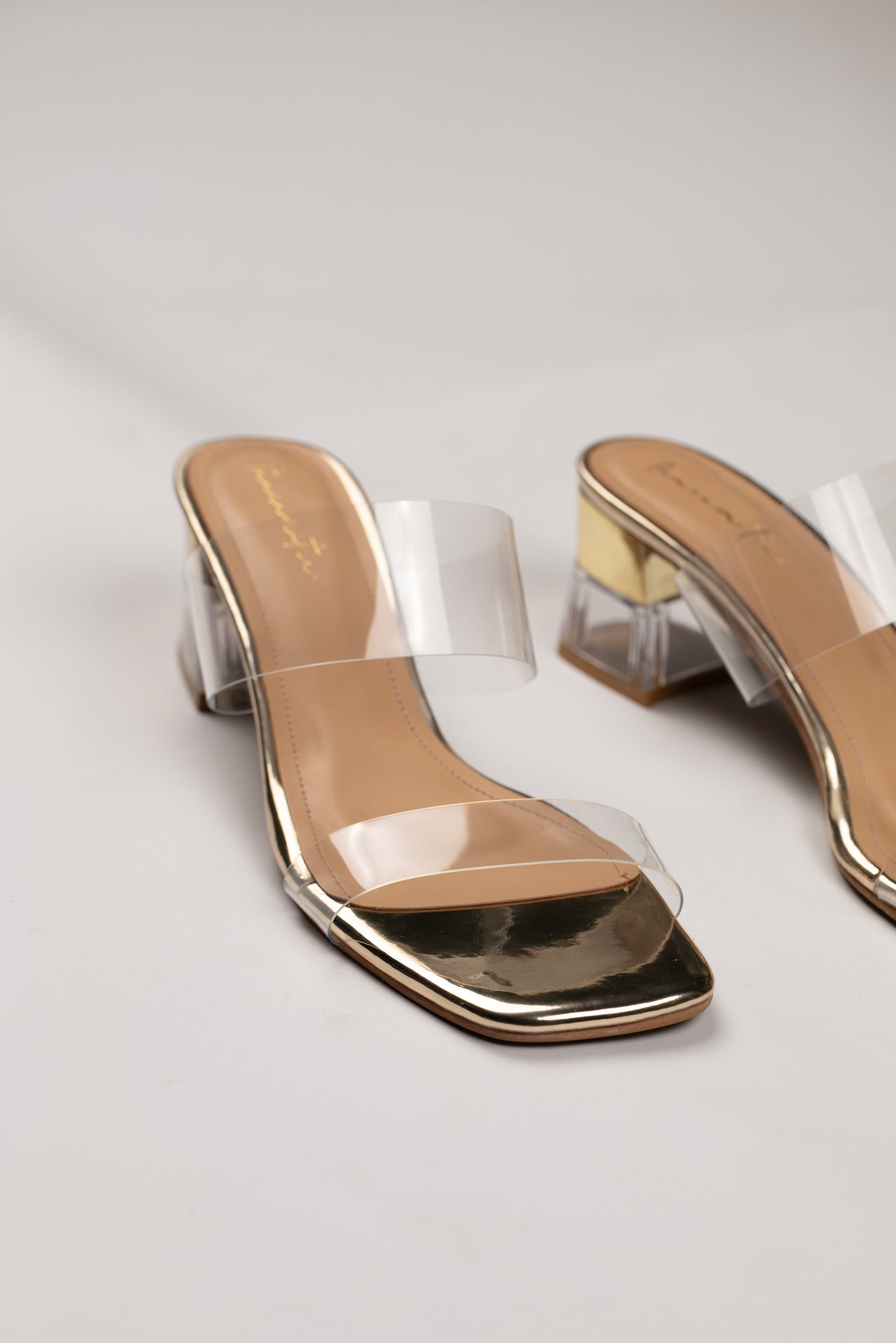 Tanya transparent block heels