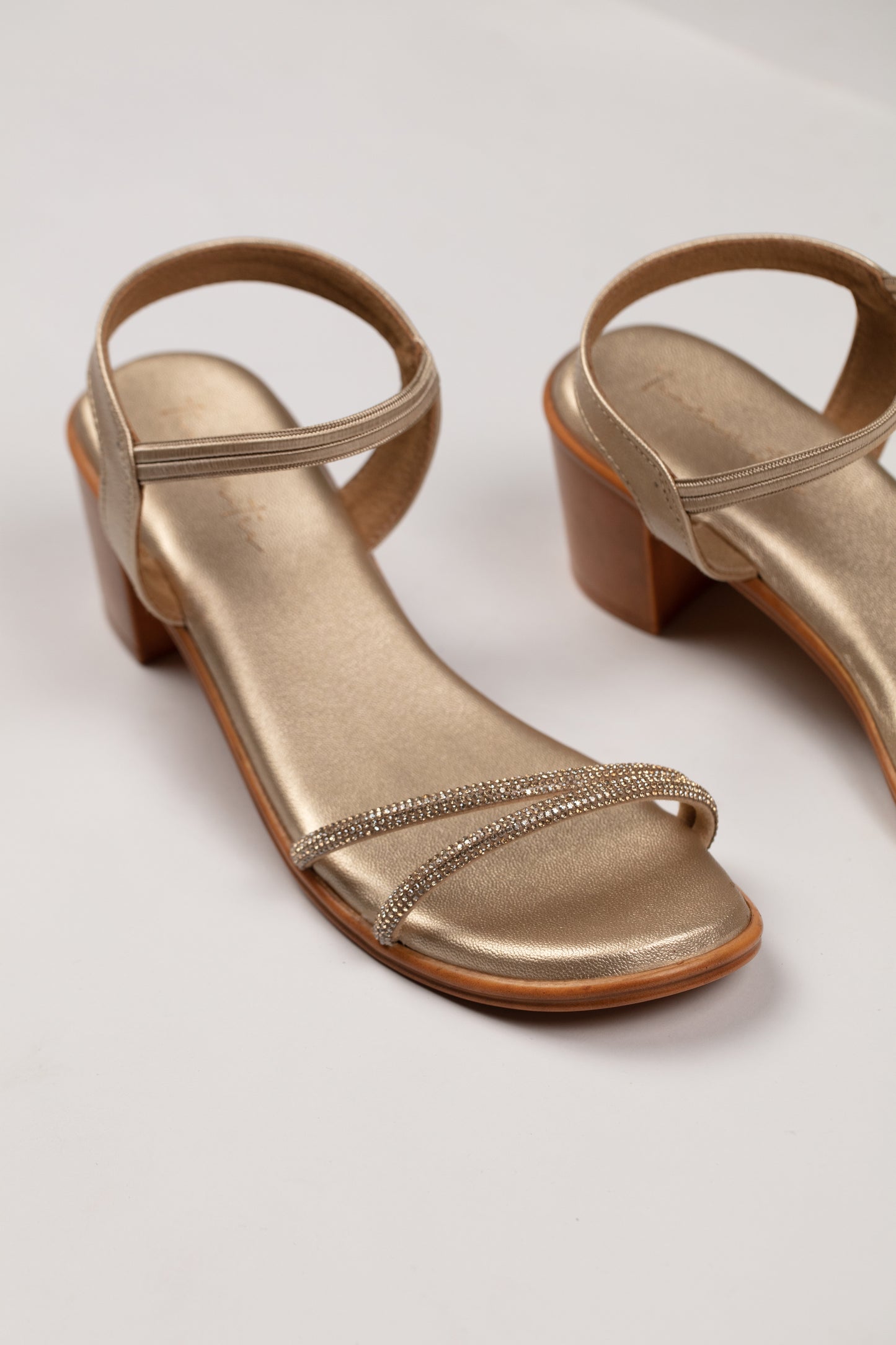 Yaari studded heel sandals in gold