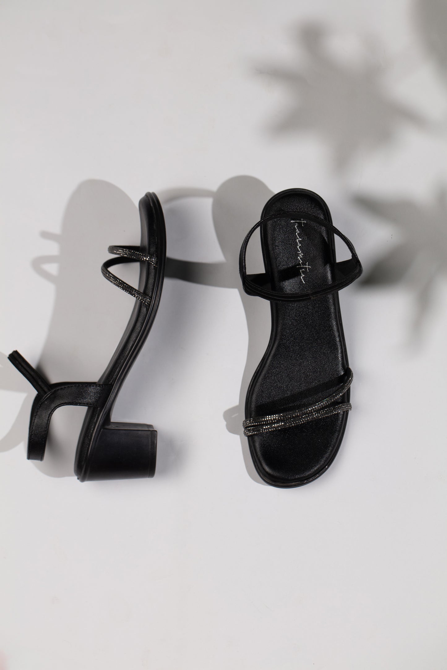 Yaari studded heel sandals in black