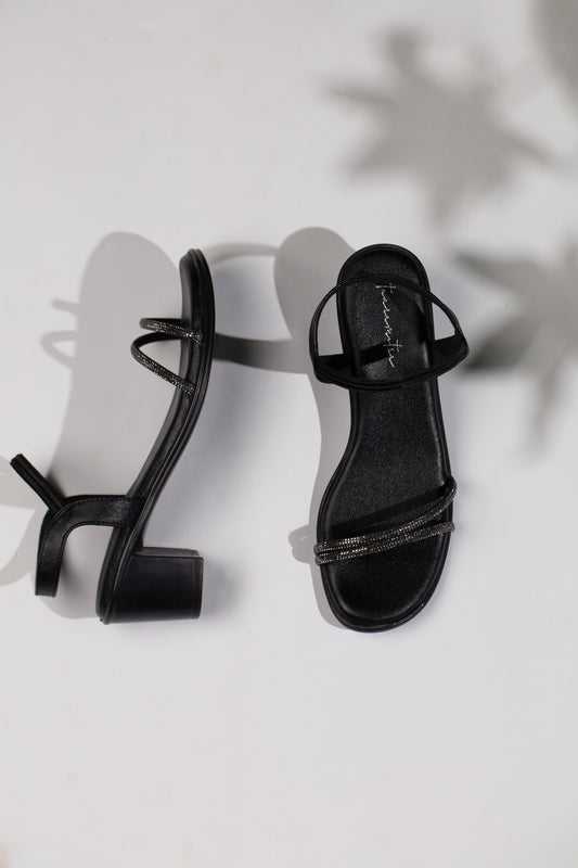 Yaari studded heel sandals in black