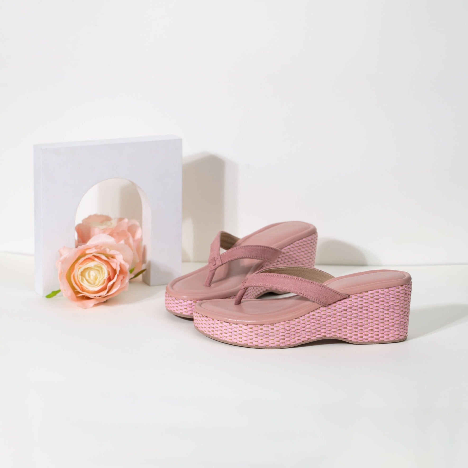 Peach on sale wedge sandals