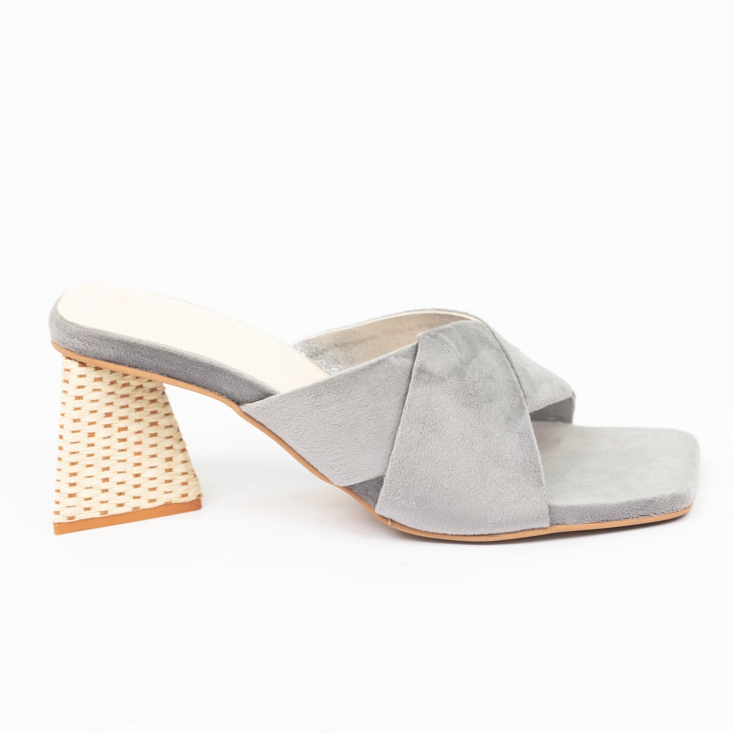 Vienna rattan heels in Grey