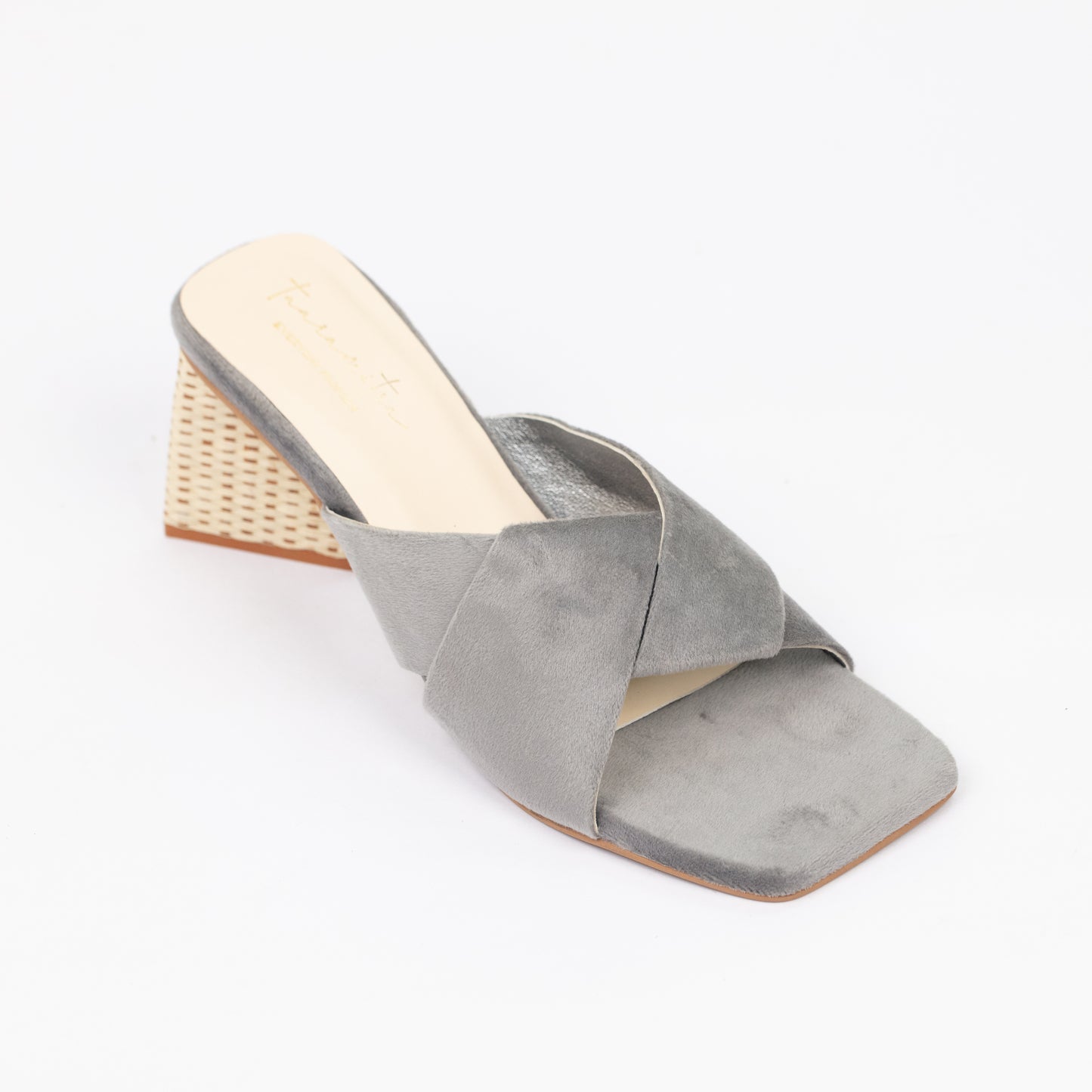 Vienna rattan heels in Grey