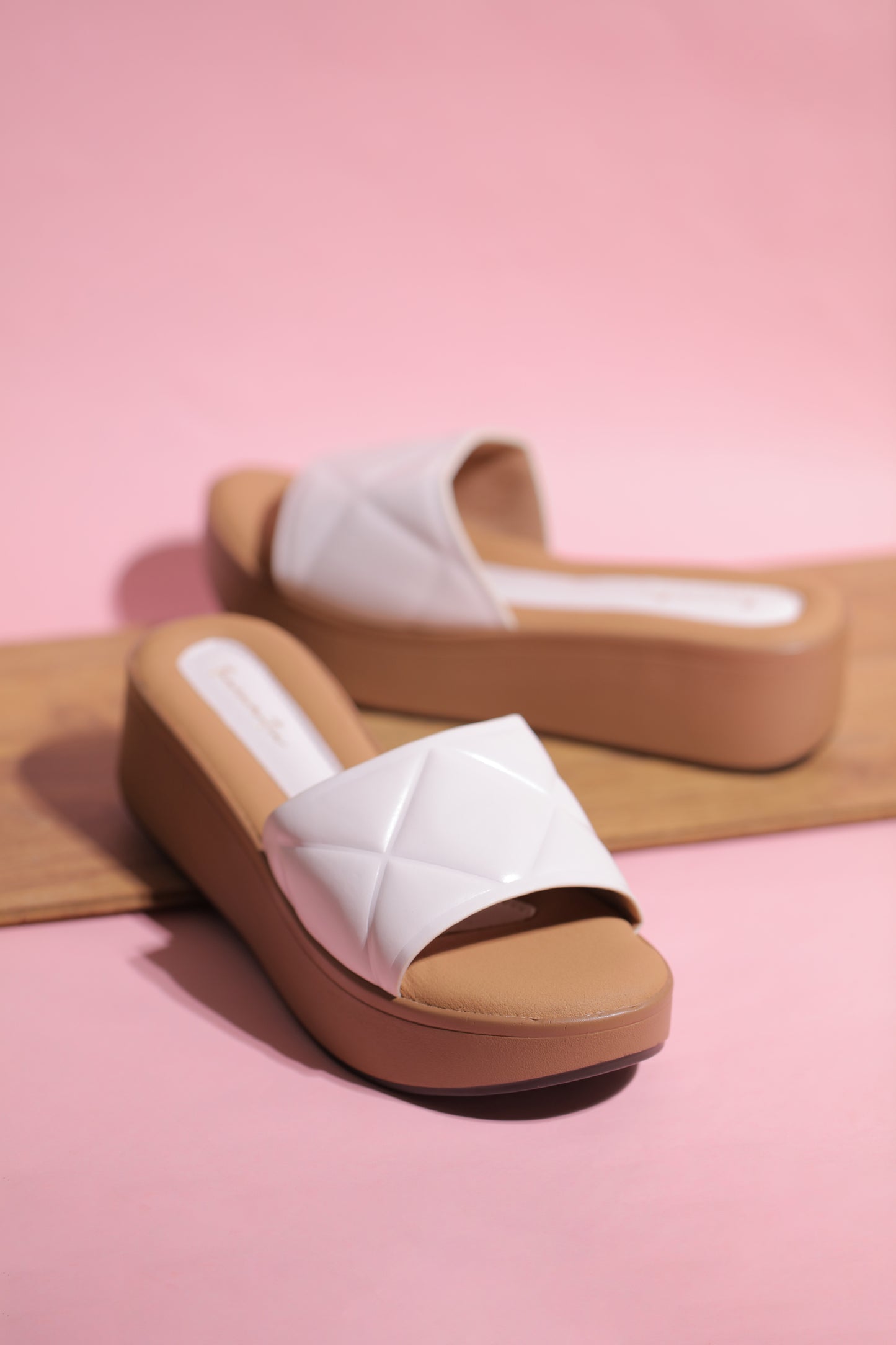 Mista flatform in white heel sandals