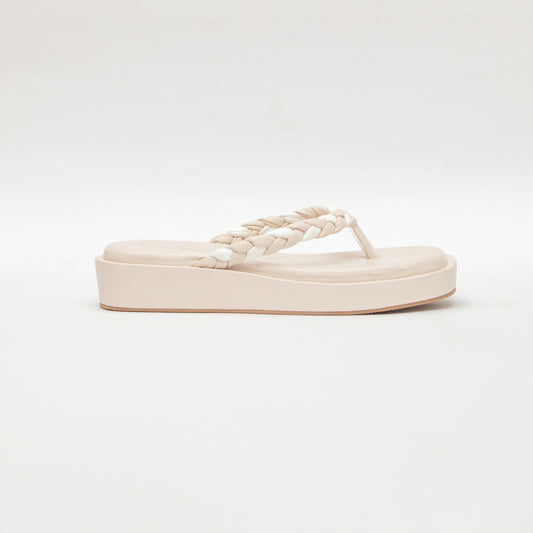 Verve braided cream flatforms