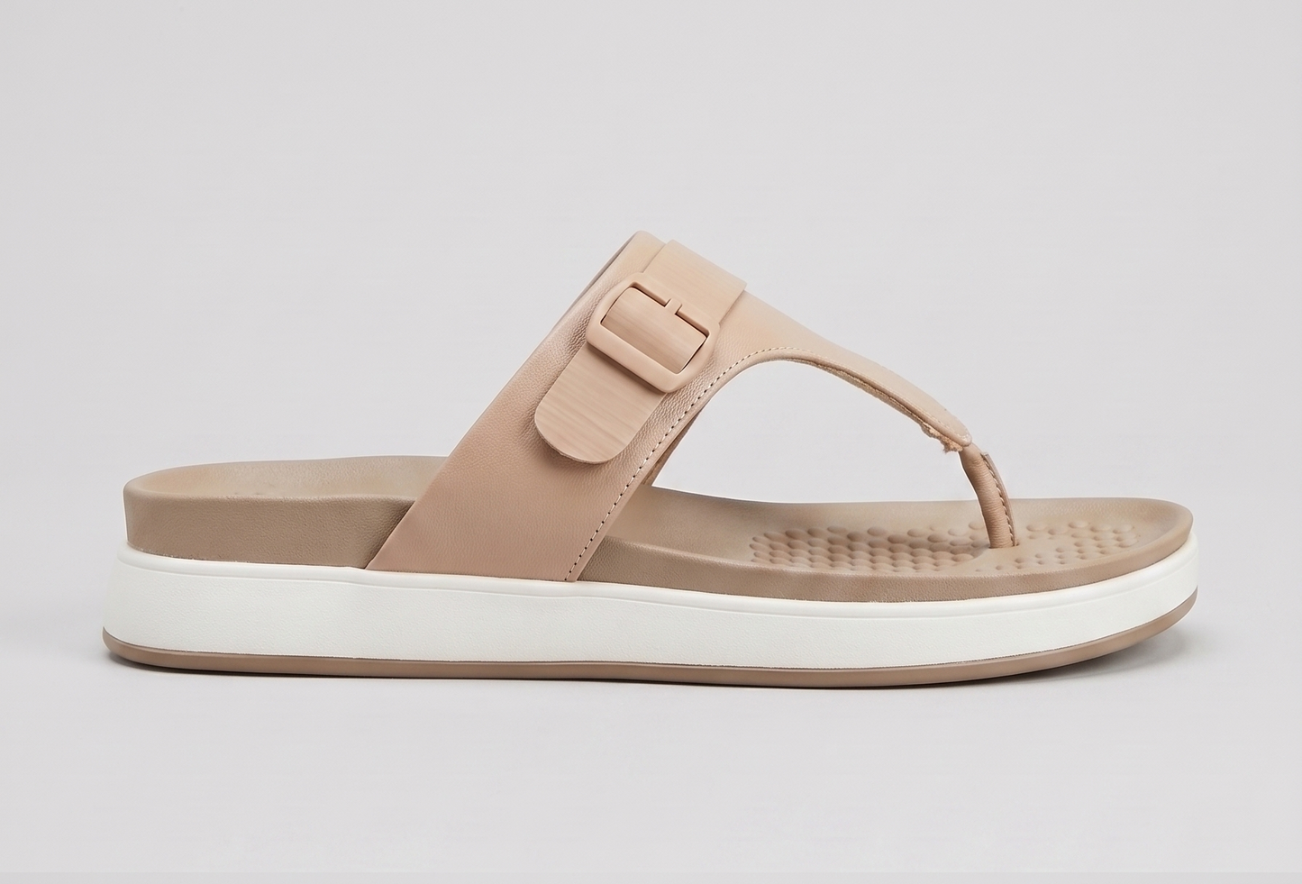 Ananya comfort V-strap flats in Beige