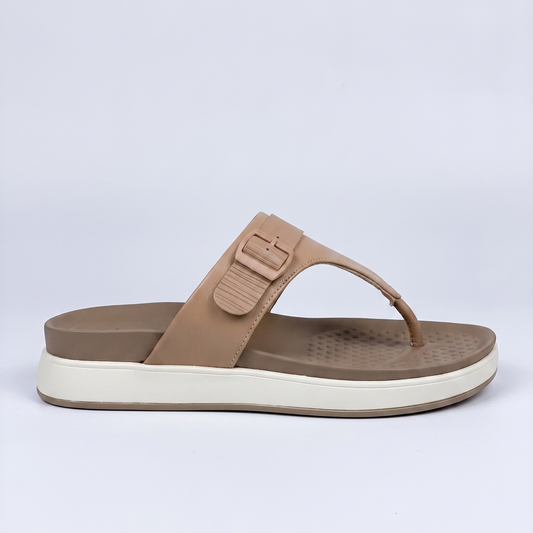 Ananya comfort V-strap flats in Beige