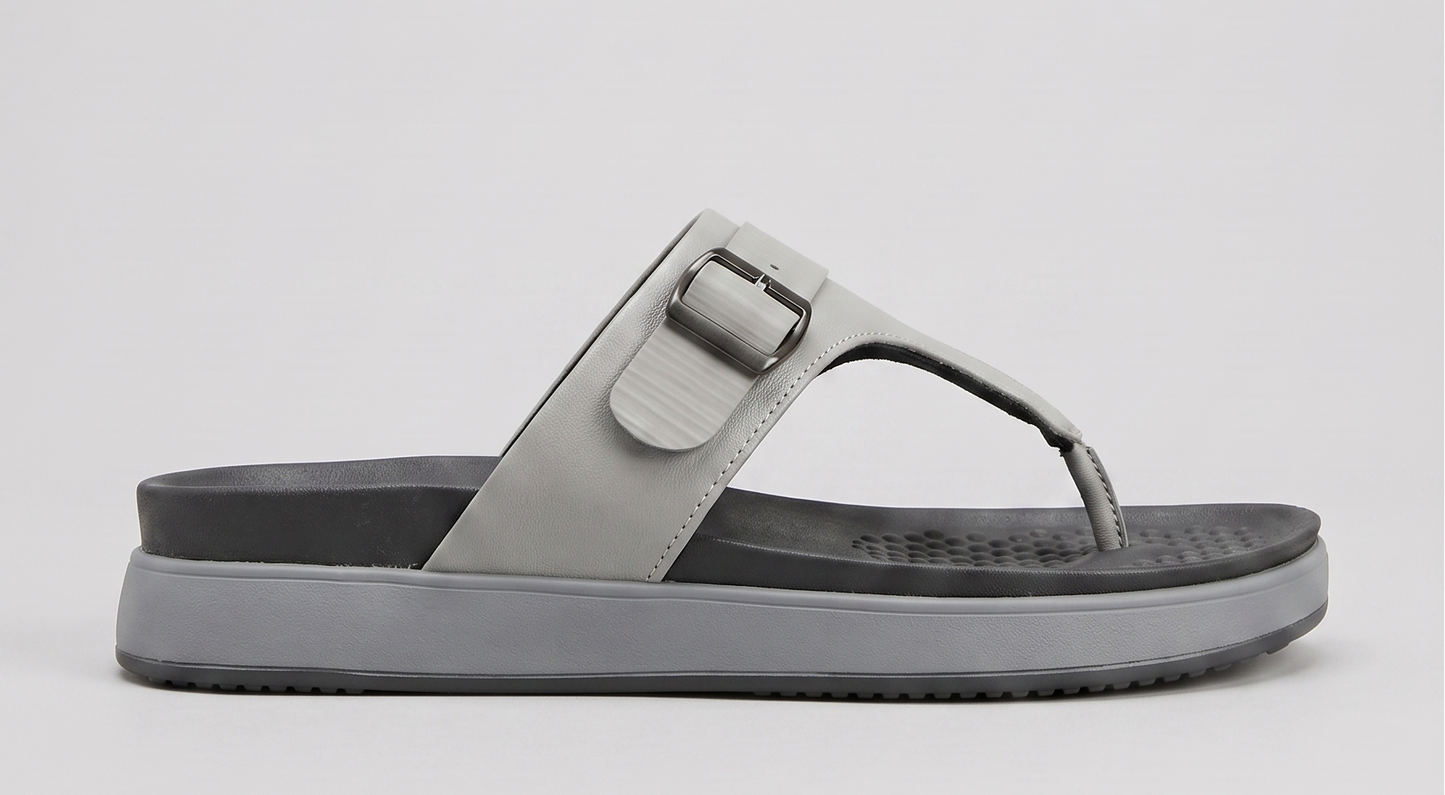 Ananya comfort V-strap flats in grey