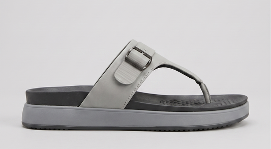 Ananya comfort V-strap flats in grey