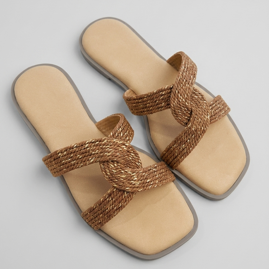 Dia boho sliders in tan