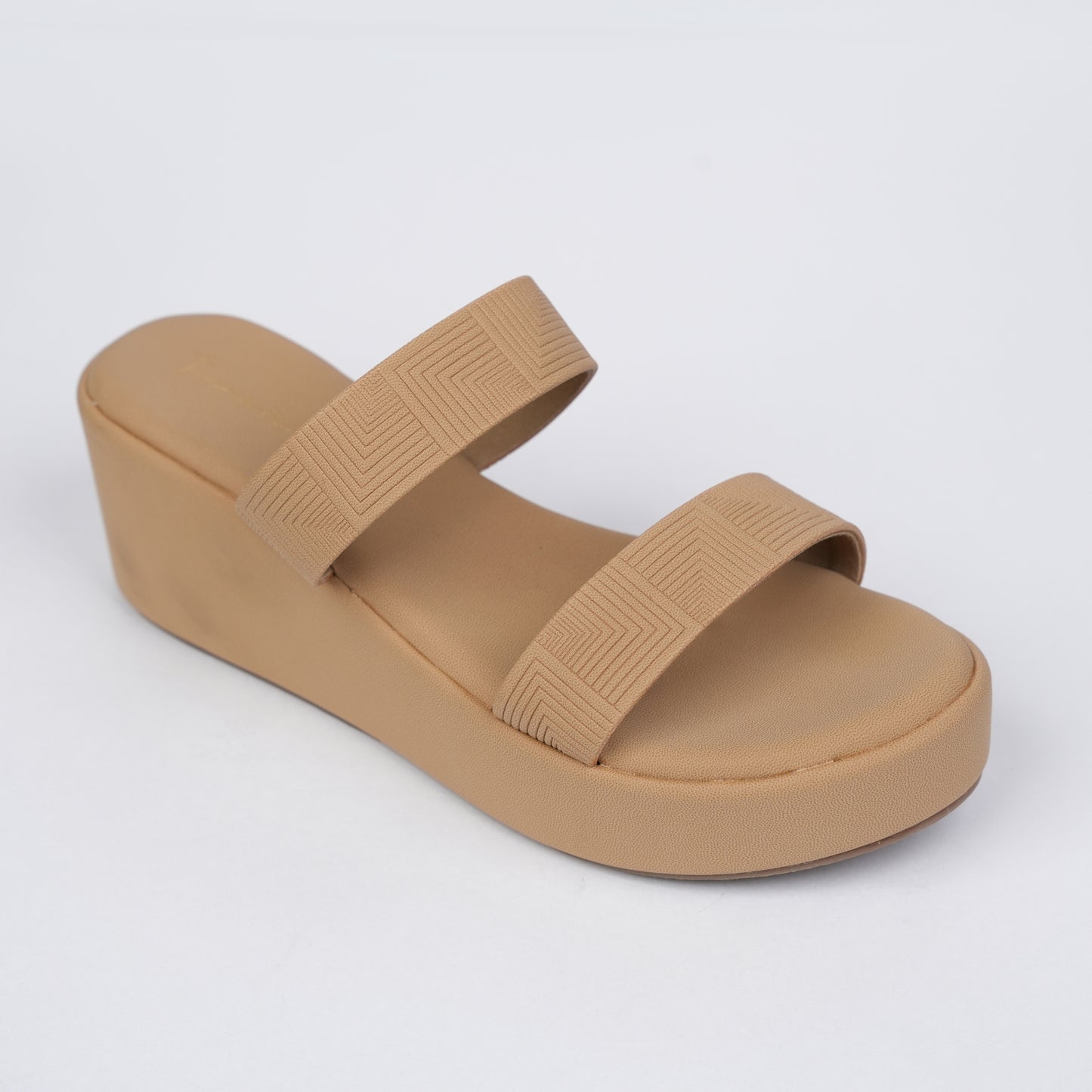 Ria two strap wedges in beige