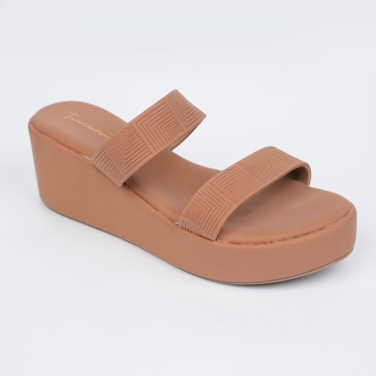 Ria two strap wedges in tan