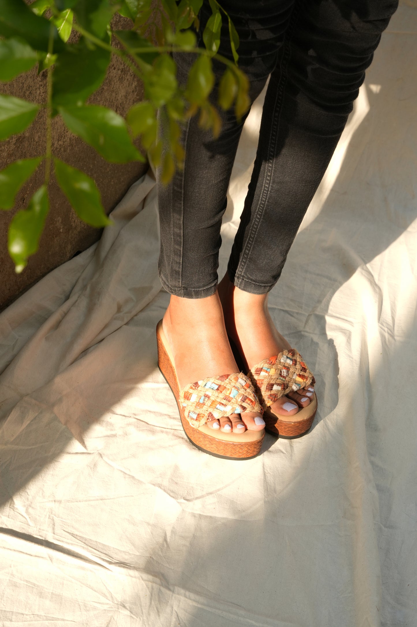 Aurelia weave wedges in beige