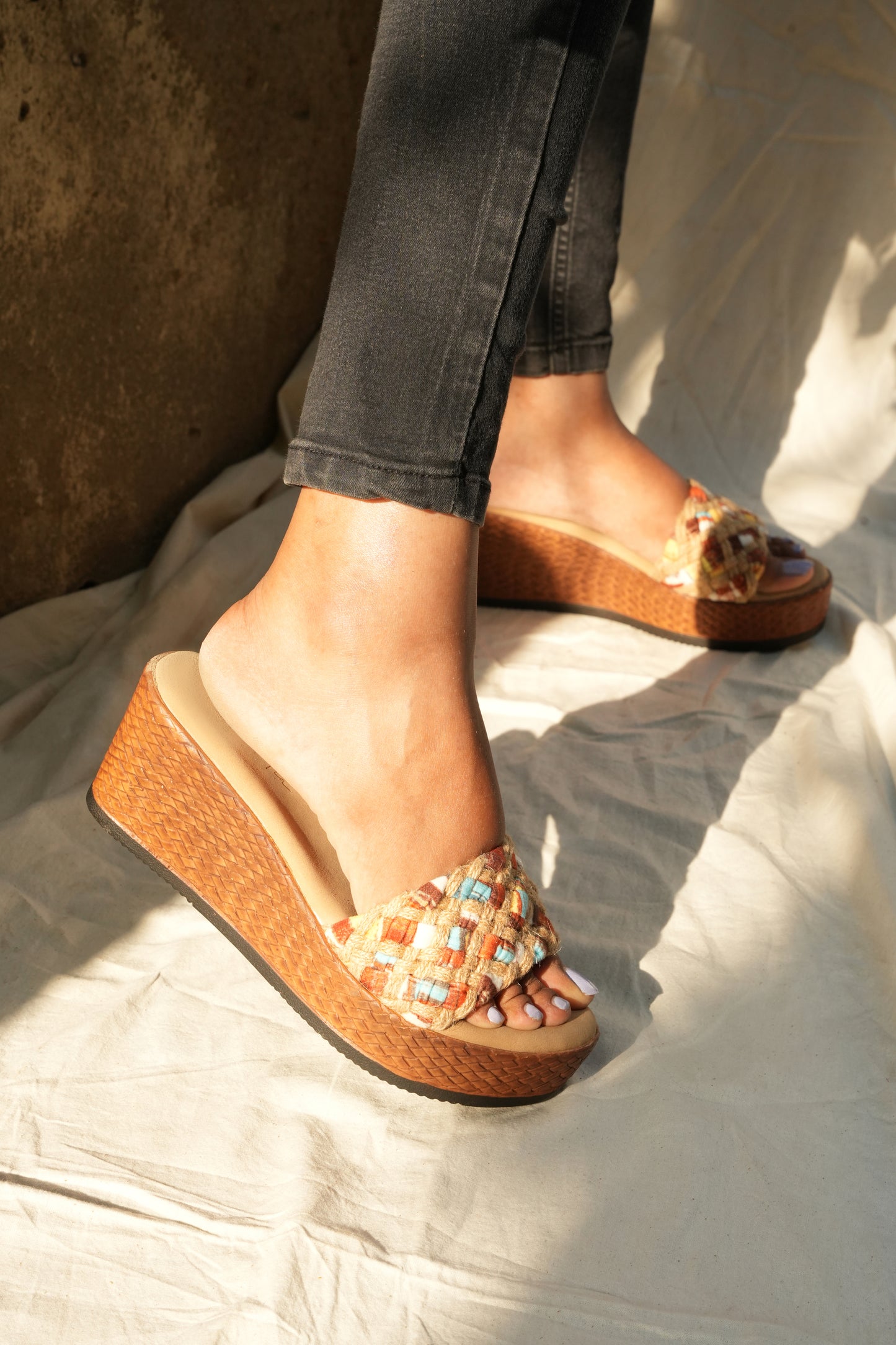 Aurelia weave wedges in beige