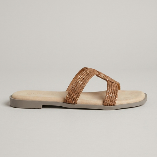 Dia boho sliders in tan