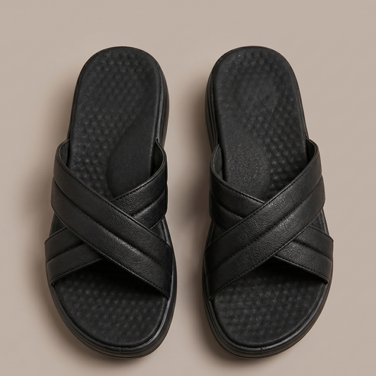 Cello X strap comfort flats in black