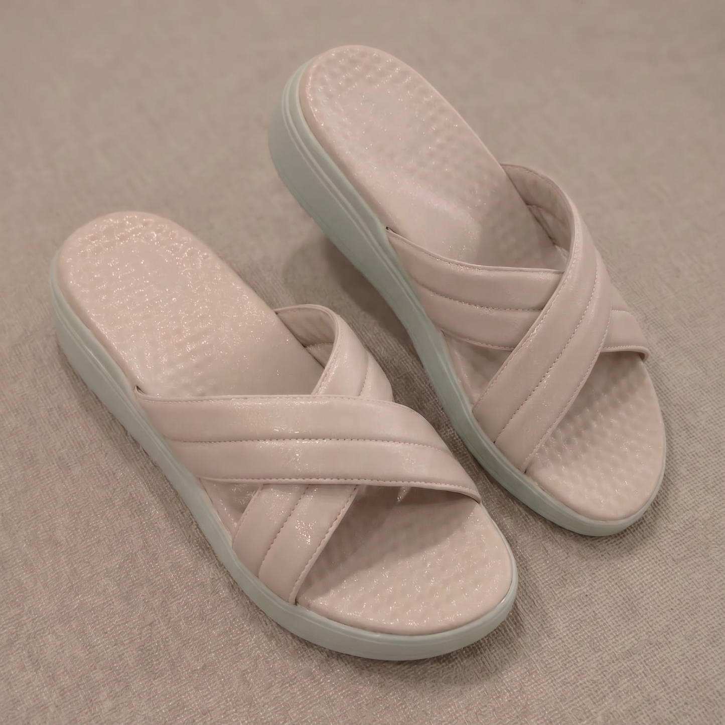 Cello X strap comfort flats in beige