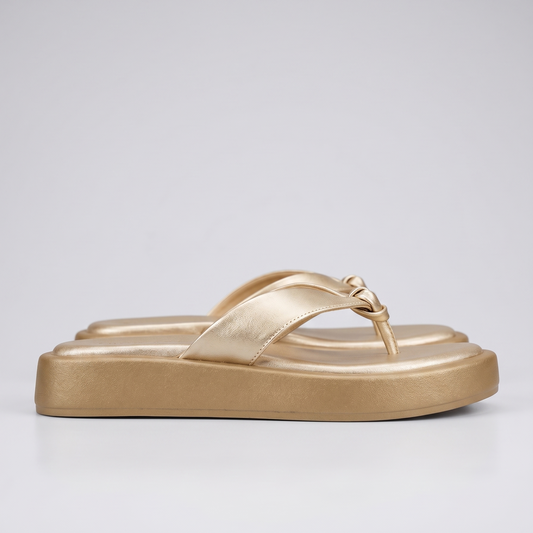 Avni V-strap flats in rosegold