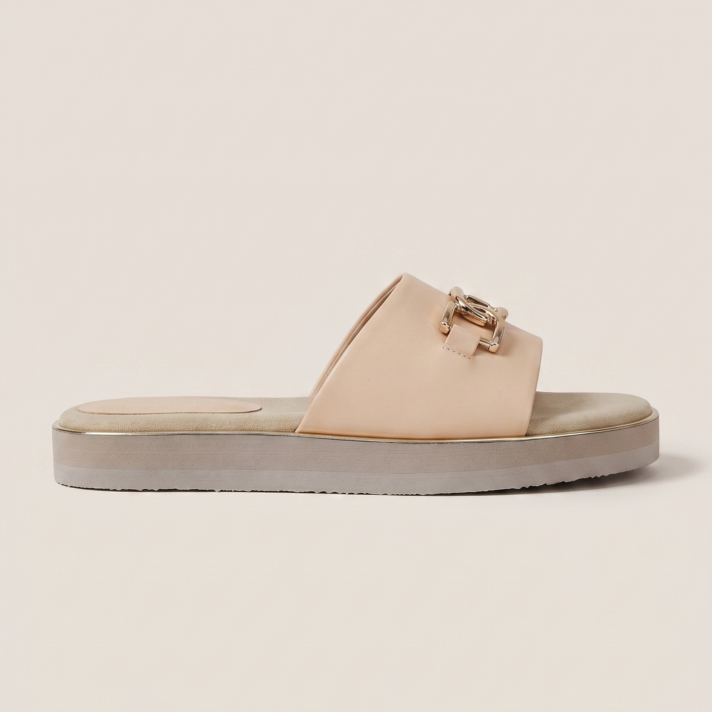 Riva buckled flats in cream