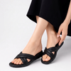 Cello X strap comfort flats in black