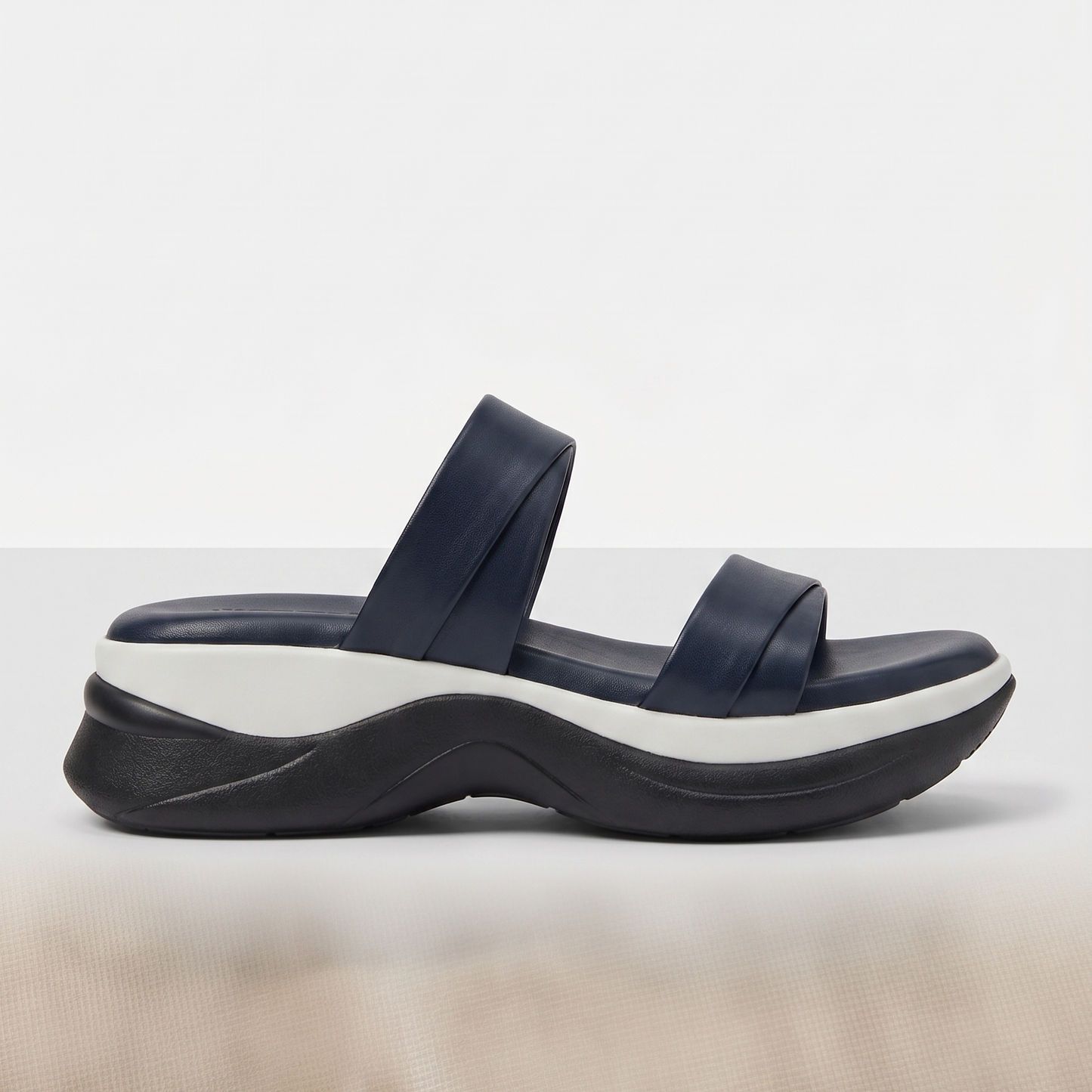 Meera two strap wedges in black