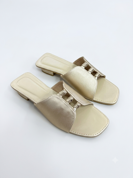 Gwen see-through flats in rosegold