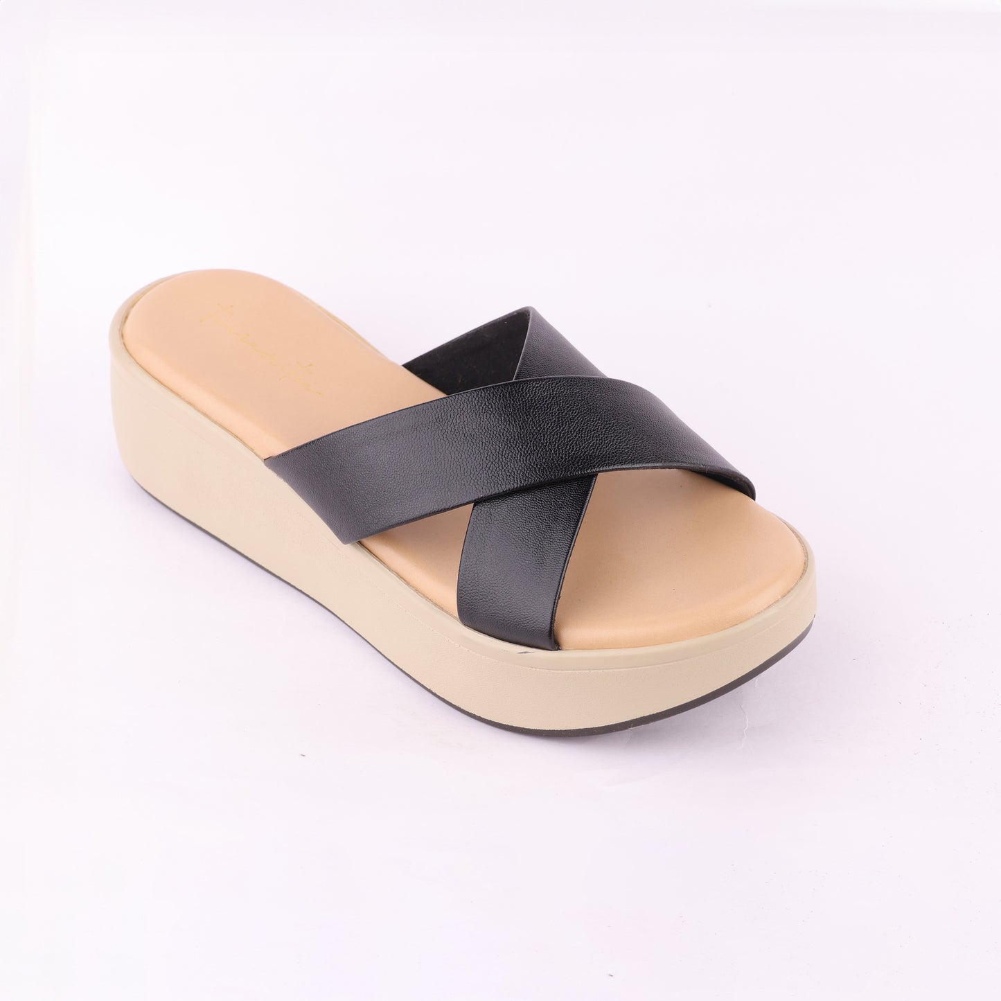 Maya x-strap wedges in Black