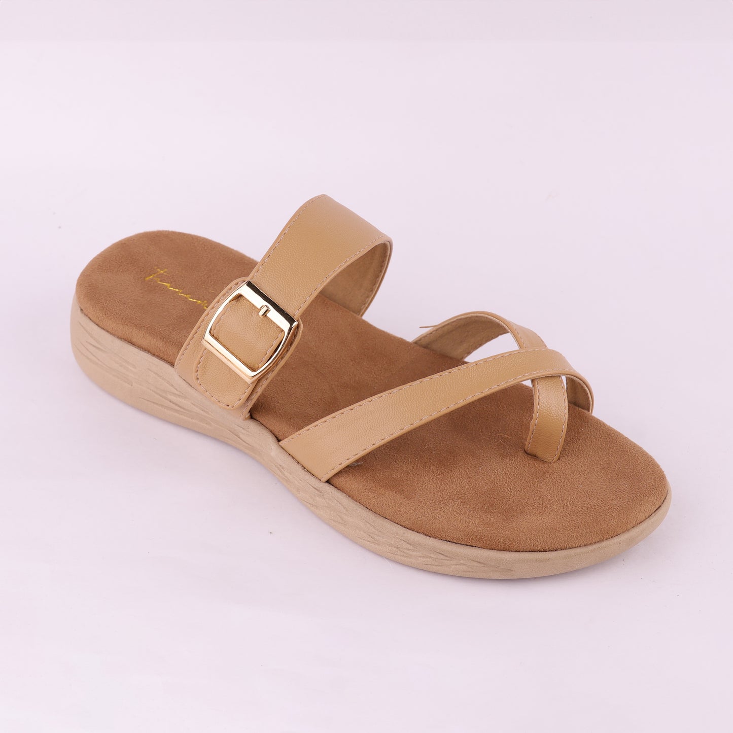 Leela toe ring flats in Beige