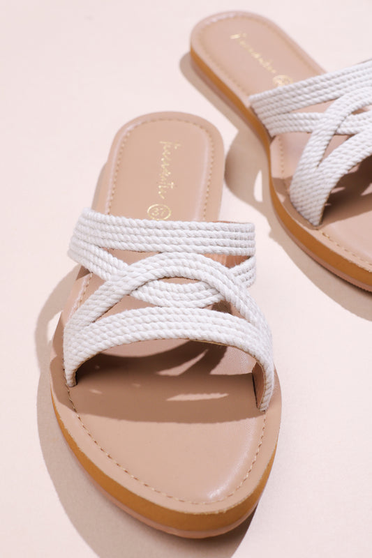 Michelle flats in white
