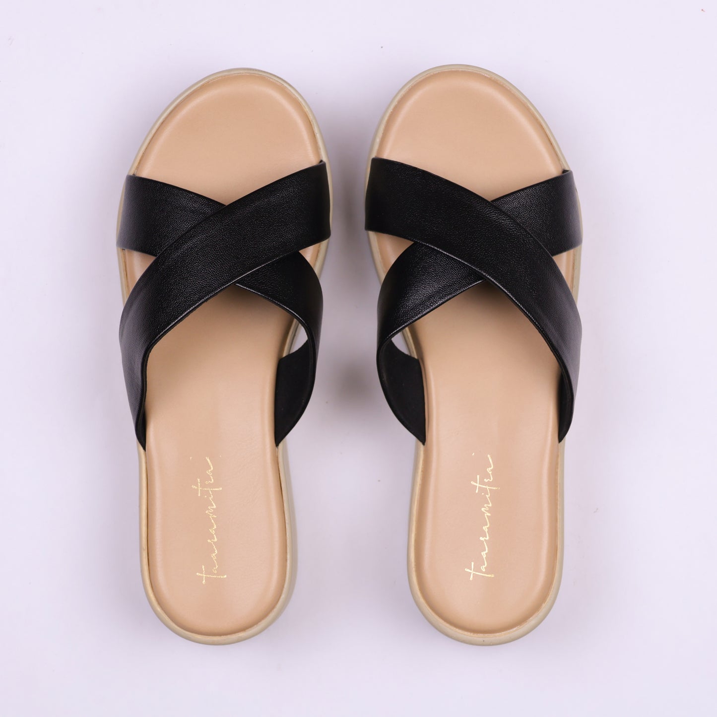 Maya x-strap wedges in Black