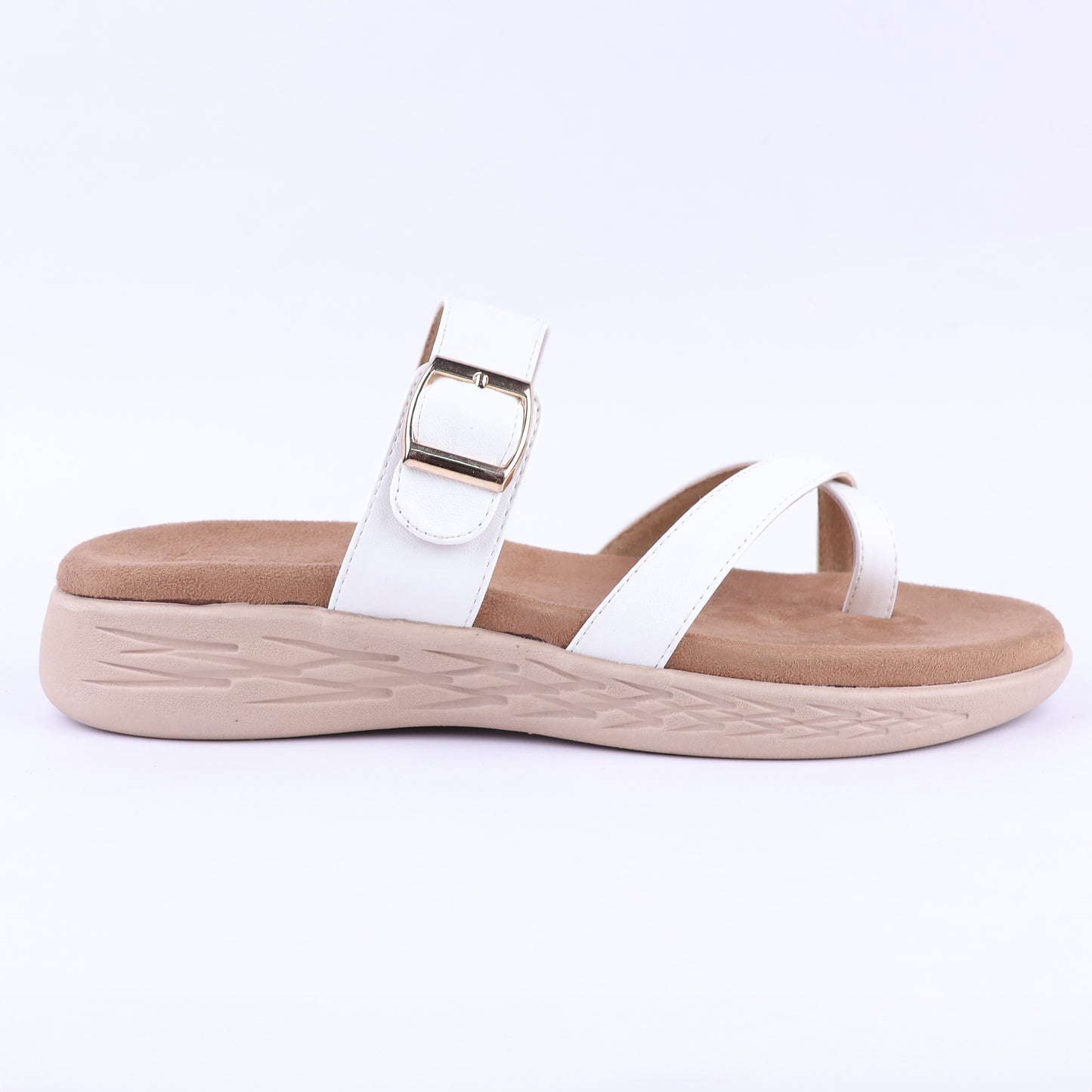 Leela toe ring flats in White