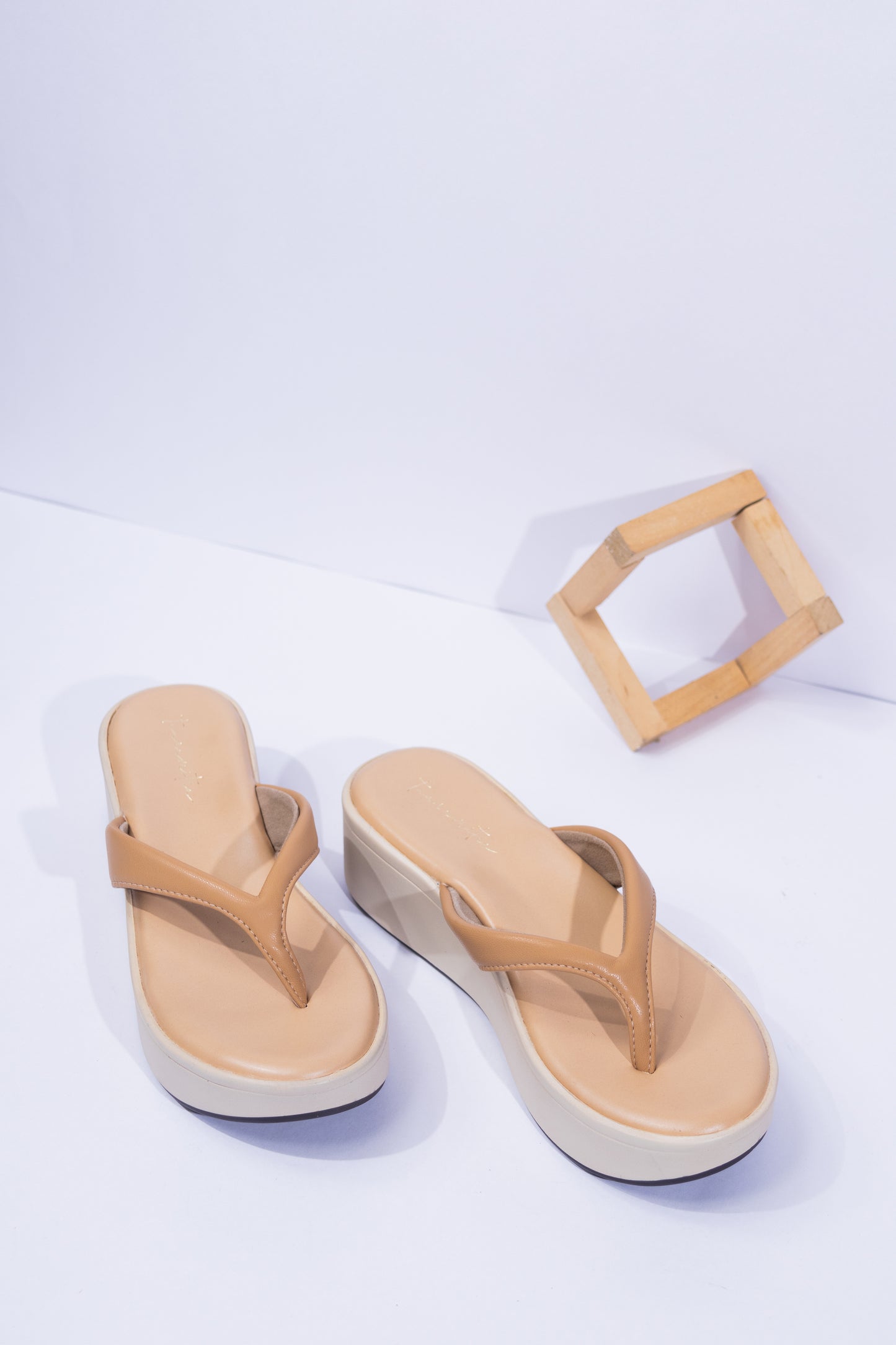 Veronica V strap wedges in Beige