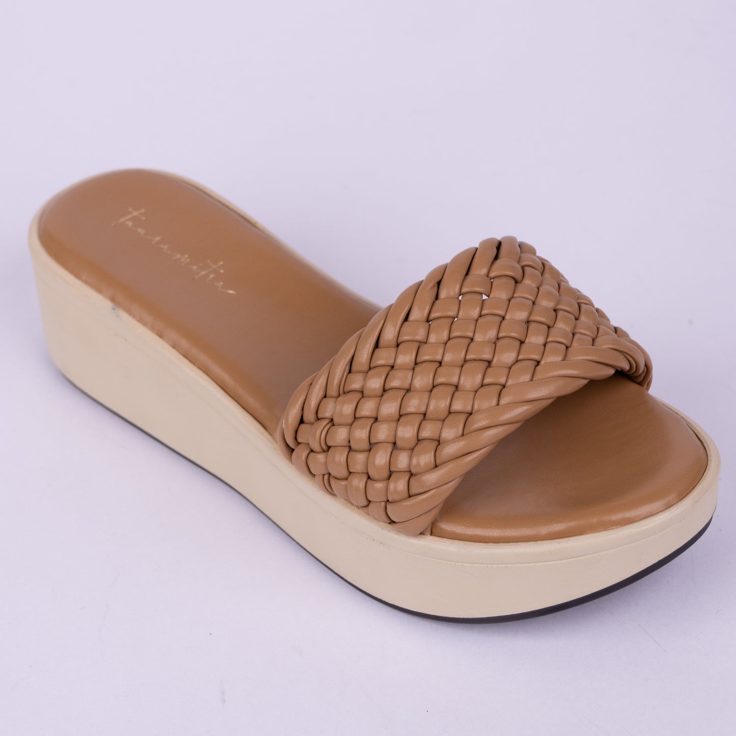 Rachel braided wedges in Beige