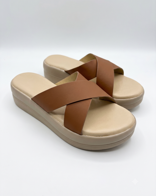 Ayni X-strap wedges in tan