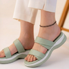 Meera two strap wedges in light green