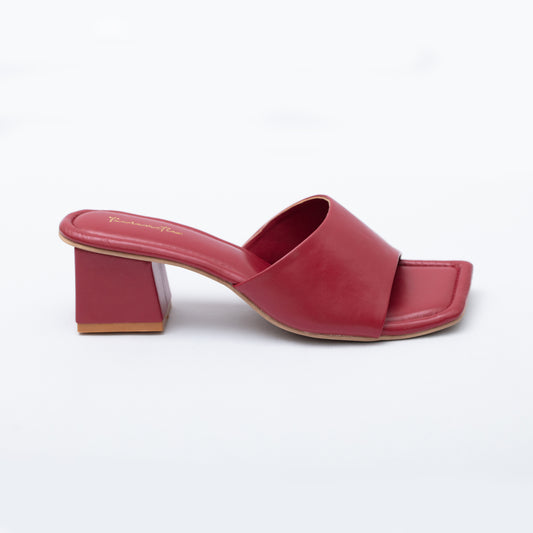 Betty color block heel sandals in red