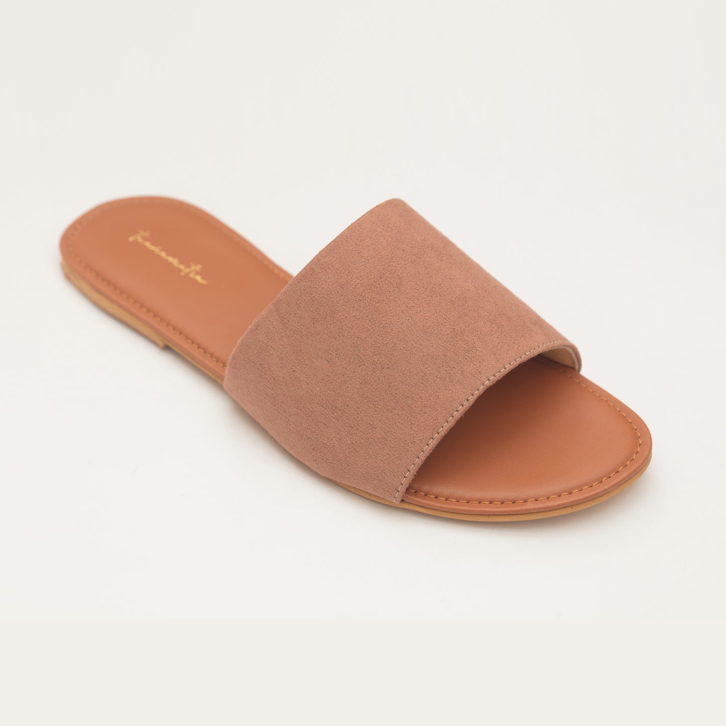 Lucy Suede flats in Peach