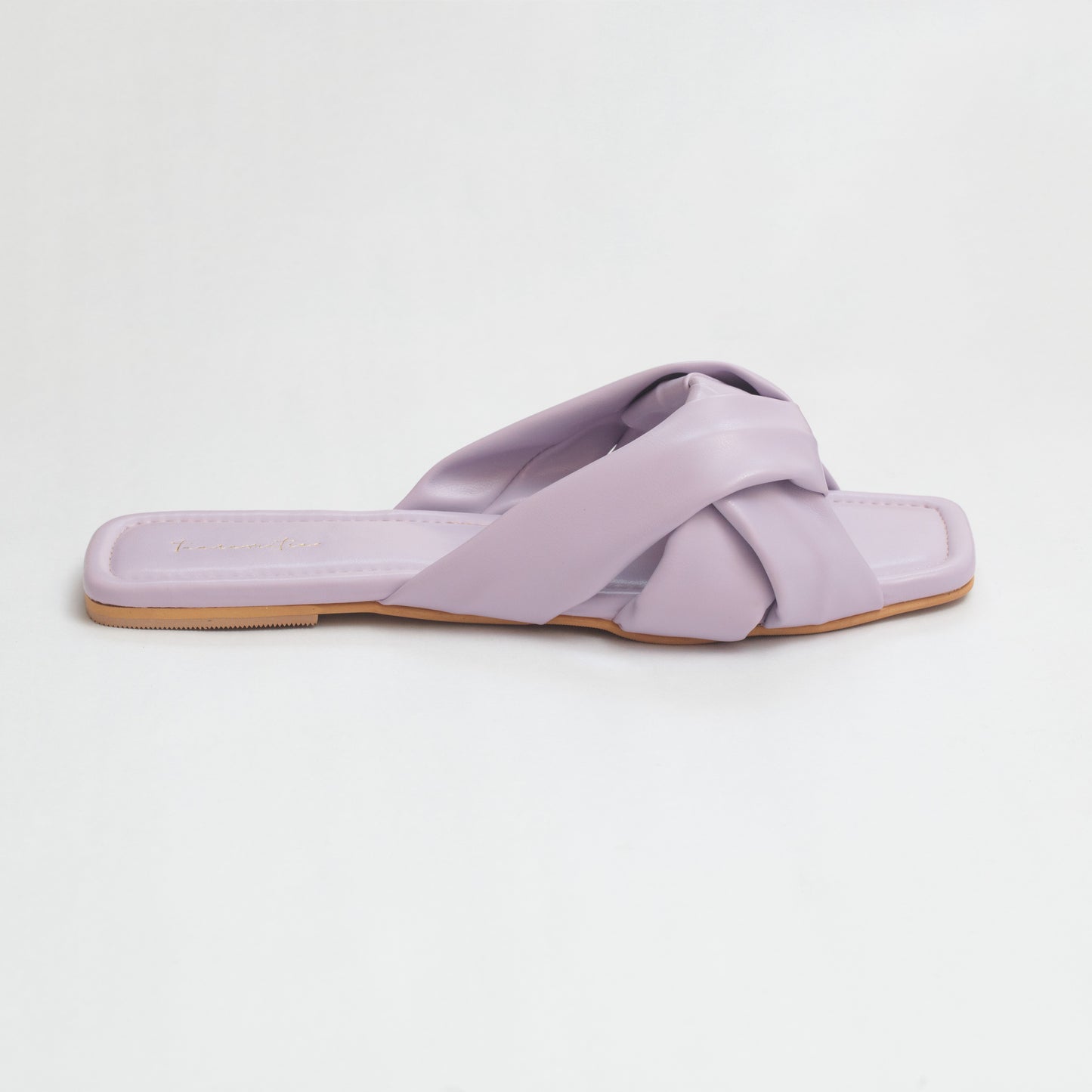 Knotted slider flats in Lilac