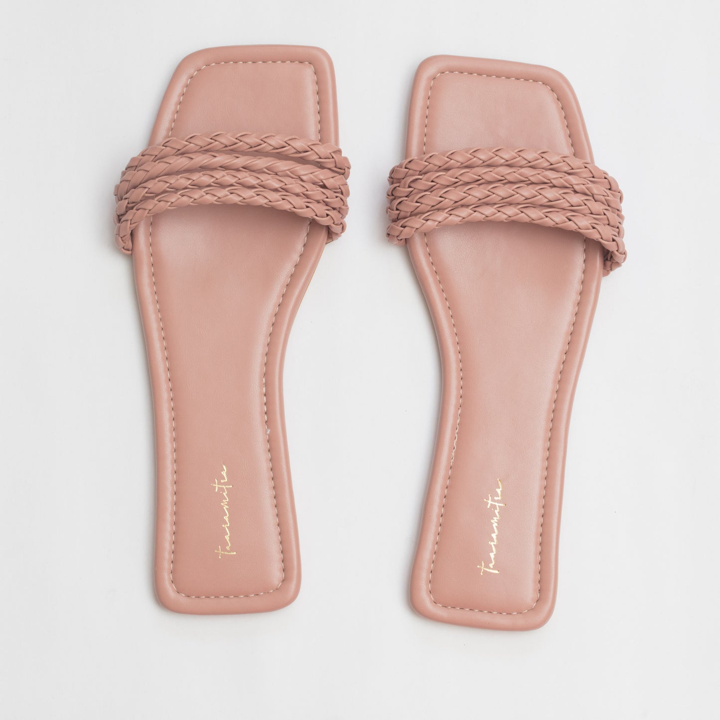 Halep strappy flats in Peach